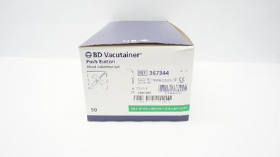 BD 367344 Vacutainer Push Button Blood Collection Set 21Gx3/4inx12in(x)-Box of50
